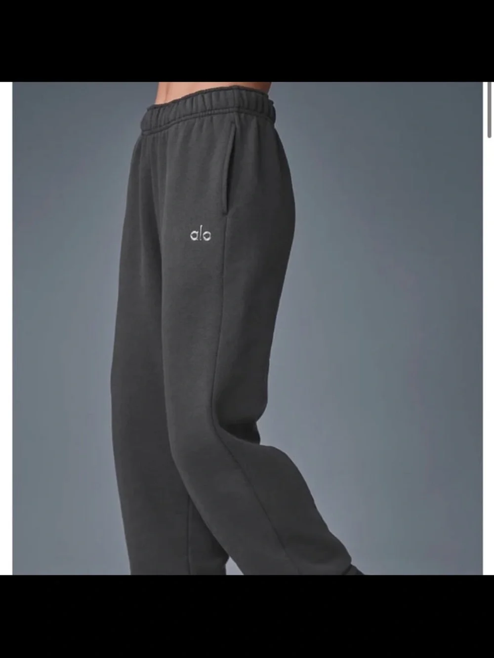 Alo Womens Accolade Anthracite Dark Grey Sweatpants Large